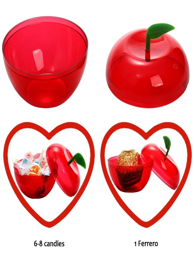 Cididu 50 Pcs Plastic Apple Container, Christmas Small Candy Container, Red Apple Shaped Candy Toy Filling Jars with lid, Treat Gift Boxes for Teacher Appreciation Party Favor Back to School Gift - Image 4